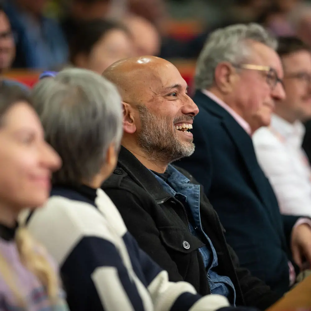 The audience smiling at an LSE public event